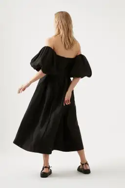 Aje Eugenie Off Shoulder Midi Dress Black Size UK 10 for rent on The Volte - image 3