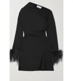 16ARLINGTON Rent Adelaide Feather Mini Dress Black Size 12 for rent on The Volte - image 3