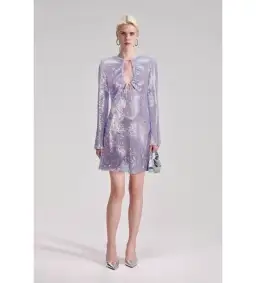 Self-Portrait Rent Lilac Sequin Mini Dress Size 12  for rent on The Volte - image 1