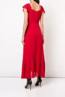 Reformation Butterfly Midi Dress Red Size UK 12 for rent on The Volte - image 2