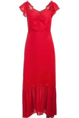 Reformation Butterfly Midi Dress Red Size UK 12 for rent on The Volte - image 4