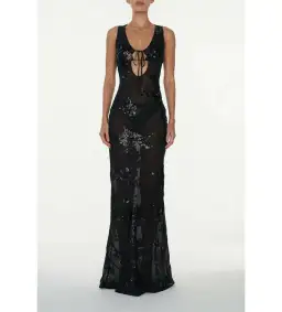 Rat & Boa Rent Giulia Sequin Dress Black Size 8  for rent on The Volte - image 1
