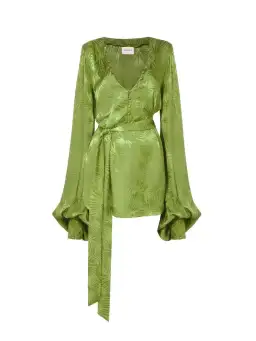 Rat & Boa Harlequin Mini Dress Cypress Green Size M / UK 10 for rent on The Volte - image 4