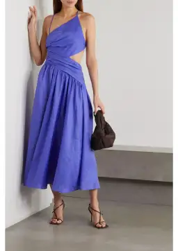 Zimmermann Tropicana Asymmetric Midi Dress Electric Blue Size UK 12 for rent on The Volte - image 1