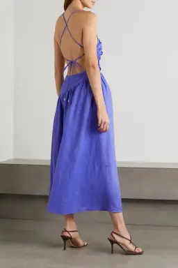 Zimmermann Tropicana Asymmetric Midi Dress Electric Blue Size UK 12 for rent on The Volte - image 2