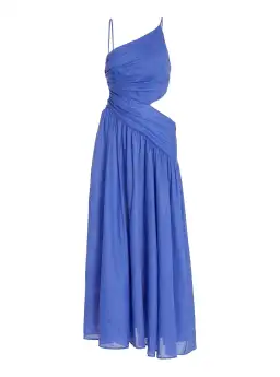 Zimmermann Tropicana Asymmetric Midi Dress Electric Blue Size UK 12 for rent on The Volte - image 3