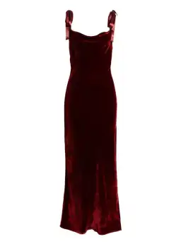 Reformation Nya Velvet Dress Burgundy Size M / UK 10 for rent on The Volte - image 5