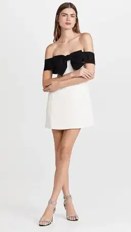 Self-Portrait Black and White Bow Dress Size UK 10 for rent on The Volte - image 1