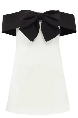 Self-Portrait Black and White Bow Dress Size UK 10 for rent on The Volte - image 5