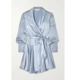 Zimmermann Silk Wrap Dress Ice Blue Size 2 / UK 12 for rent on The Volte - image 3