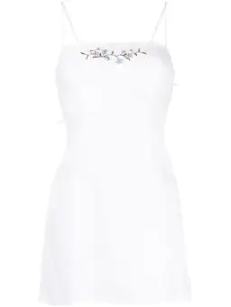 Reformation Tovianna Linen Mini Dress White Size UK 12 for rent on The Volte - image 3