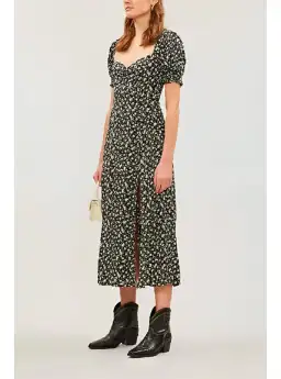 Reformation Lacey Cherie Abstract Print Midi Dress Floral Size UK 12 for rent on The Volte - image 2