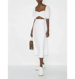 Reformation Pompano Linen Dress White Size UK 12 for rent on The Volte - image 1