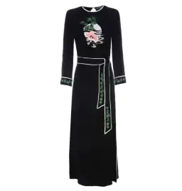 Rixo Tiger Moon Midi Dress Black Size UK 10 for rent on The Volte - image 2