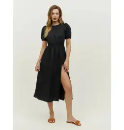 Reformation Anneliese Backless Dress Black Size UK 12 for rent on The Volte - image 1