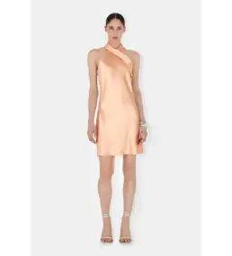 Galvan Pandora Halter Neck Mini Dress Peach Size 12  for rent on The Volte - image 1