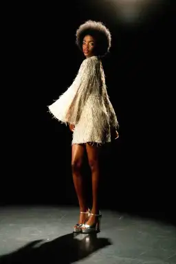 Queens of Archive The Mia Flare Sleeve Mini Dress Sequin Size S / UK 8 for rent on The Volte - image 5