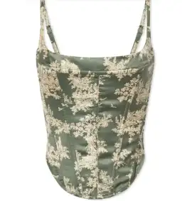 Miaou Venus Silk Corset Top Moss Size L/UK 12 for rent on The Volte - image 4