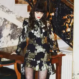 Queens of Archive Grace Mini Dress Black Multi Size UK 10