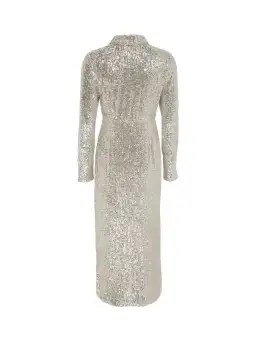 Mint Velvet Silver Sequin Midi Dress Size UK 10 for rent on The Volte - image 2