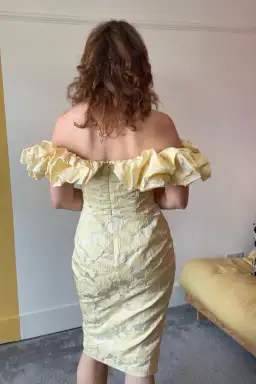 Lavish Alice Katie Rose Midi Dress Yellow Size UK 10 for rent on The Volte - image 3