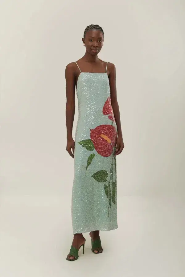 Farm Rio Anthurium Sequin Dress Size UK 8 - Image 1
