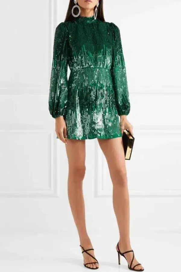 Rixo Samantha Sequin Dress Size 10 for rent on The Volte - main image