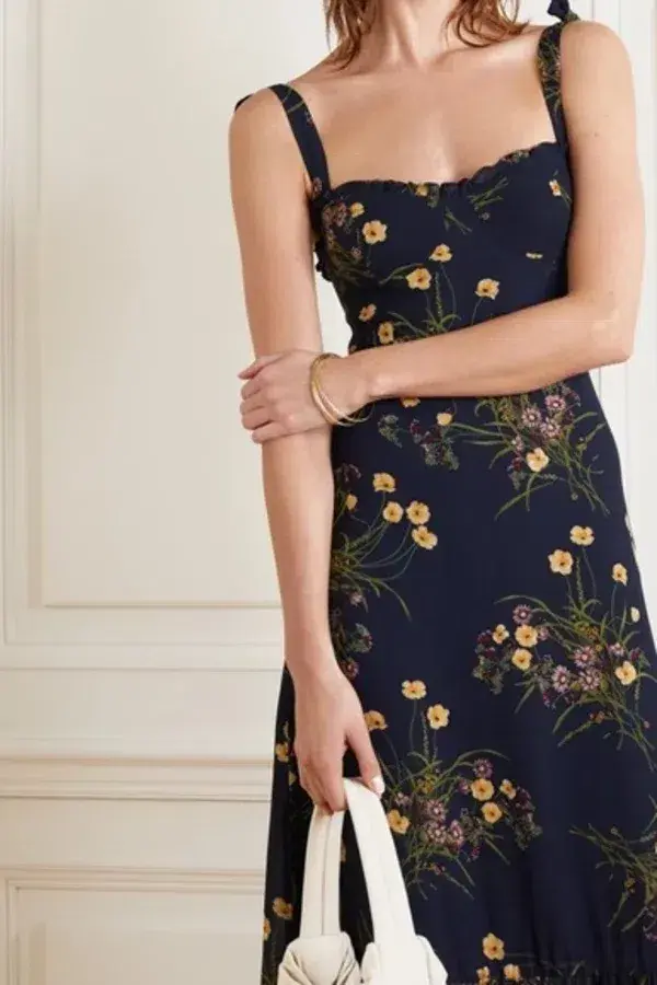 Reformation Nikita Navy Floral Size 10 - Image 2