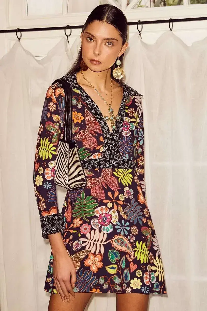 RIXO Patti Mini Dress Print Size 10 - Image 1
