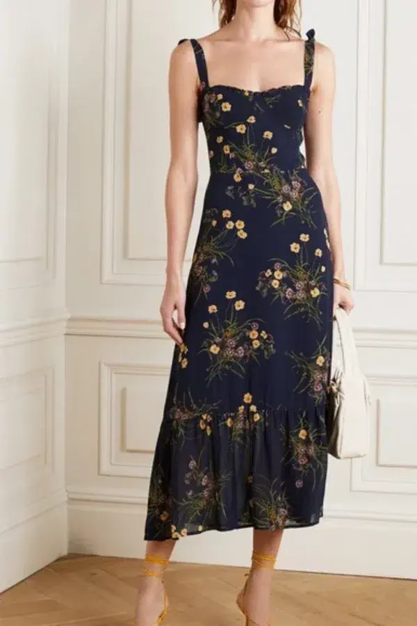 Reformation Nikita Navy Floral Size 12 - Image 1