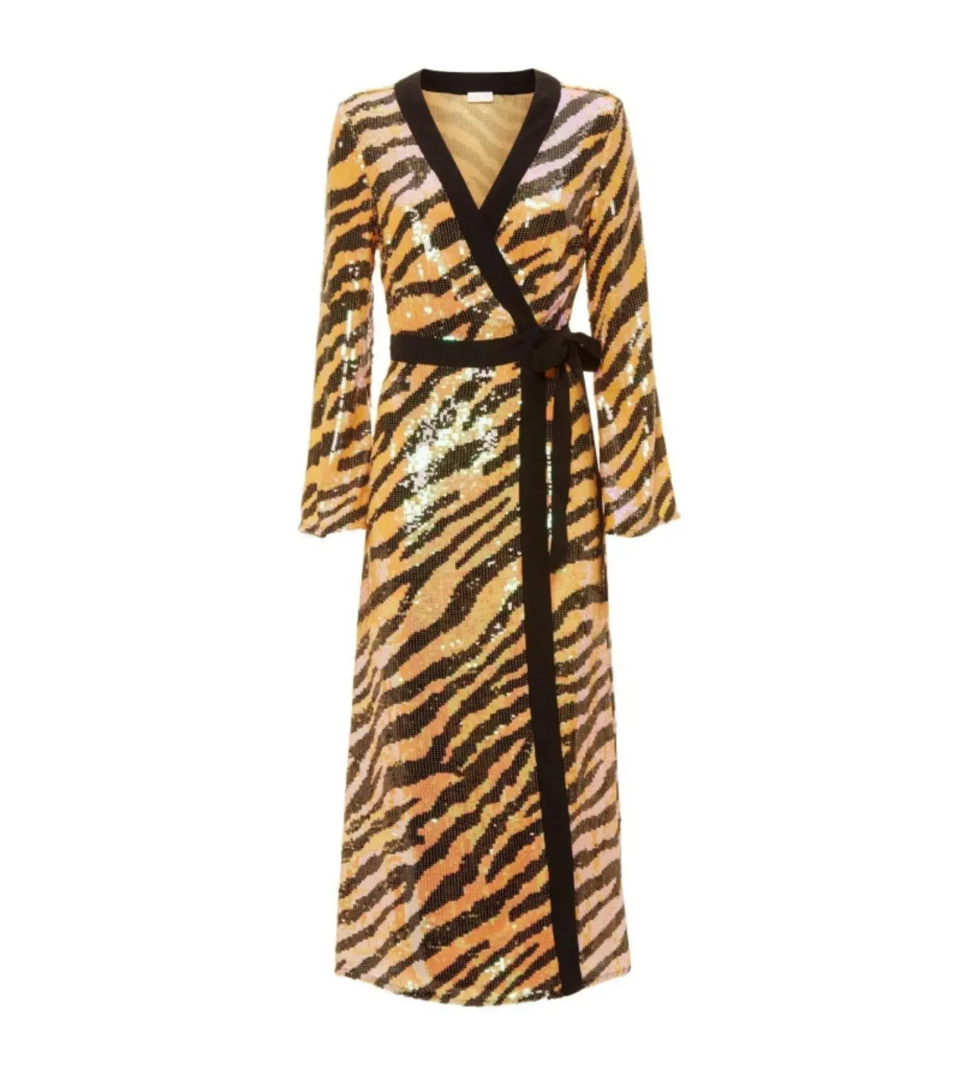 Rixo Gigi Tiger Sequin Dress Print Size XS/ UK 6 - Image 1