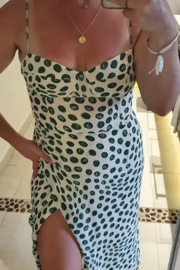 Reformation Kourtney Midi Dress Tapioca Print Size 12 - Image 2