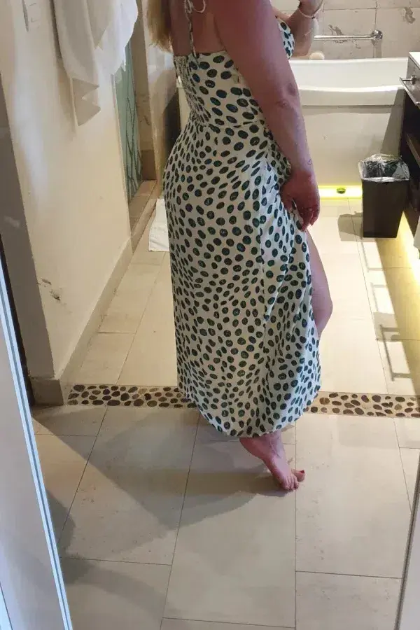 Reformation Kourtney Midi Dress Tapioca Print Size 12 for rent on The Volte - main image