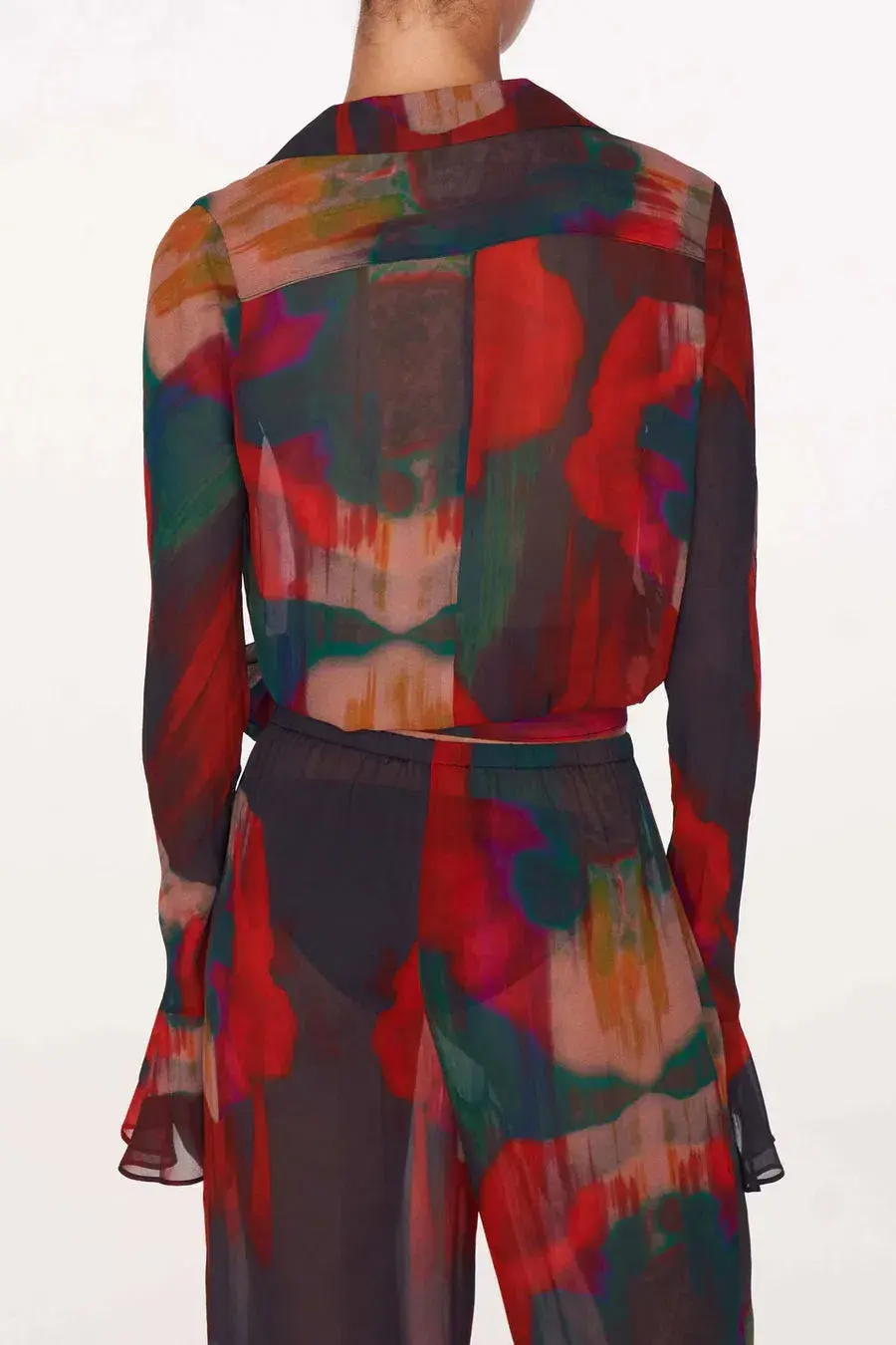 Rat & Boa Gemini Blouse Size M/UK10 and Roma Trousers Size L/UK12 Set Abstract Poppy Print - Image 7