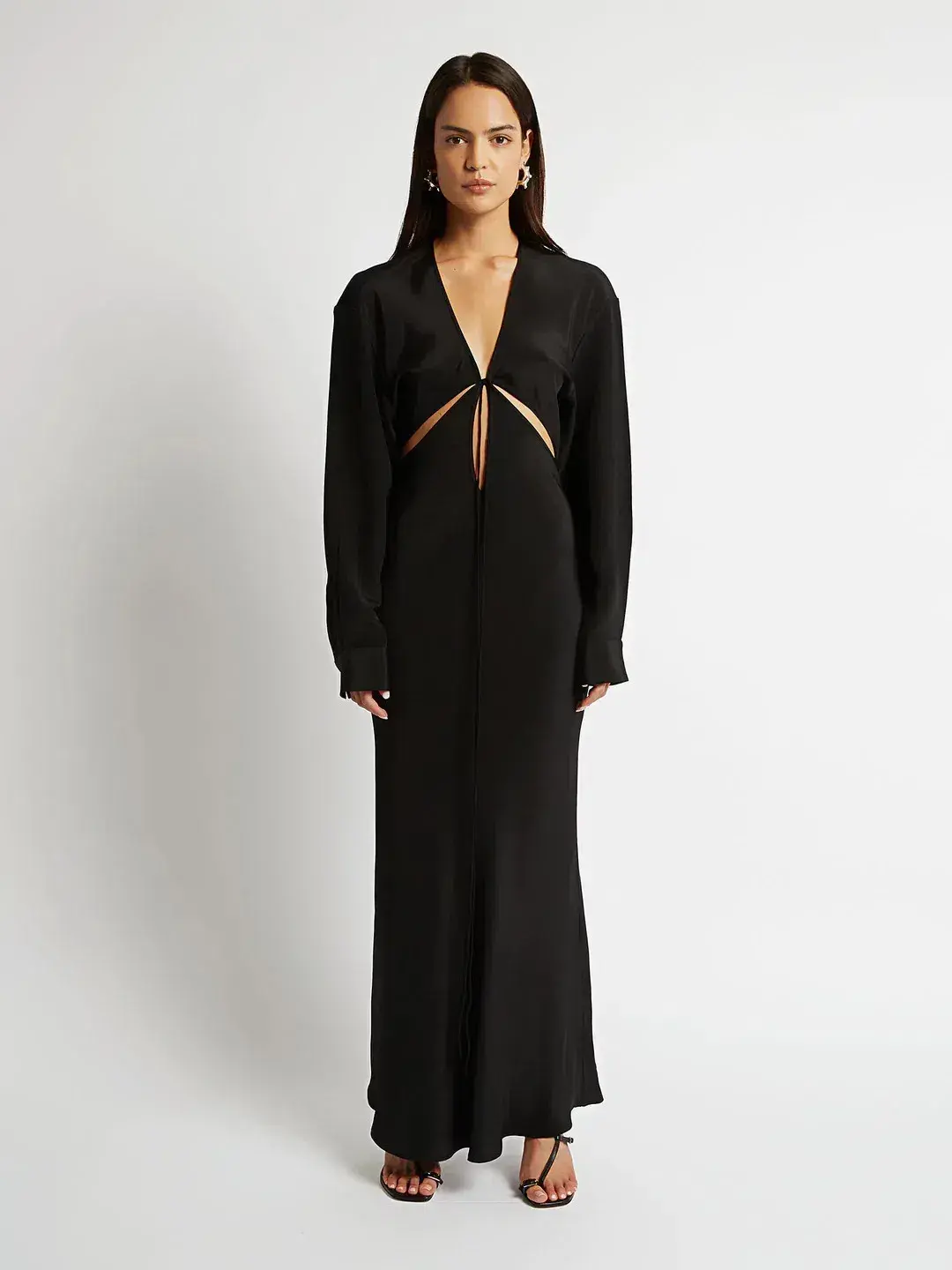 Christopher Esber Triquetra Silk Maxi Dress Black Size 10 - Image 1