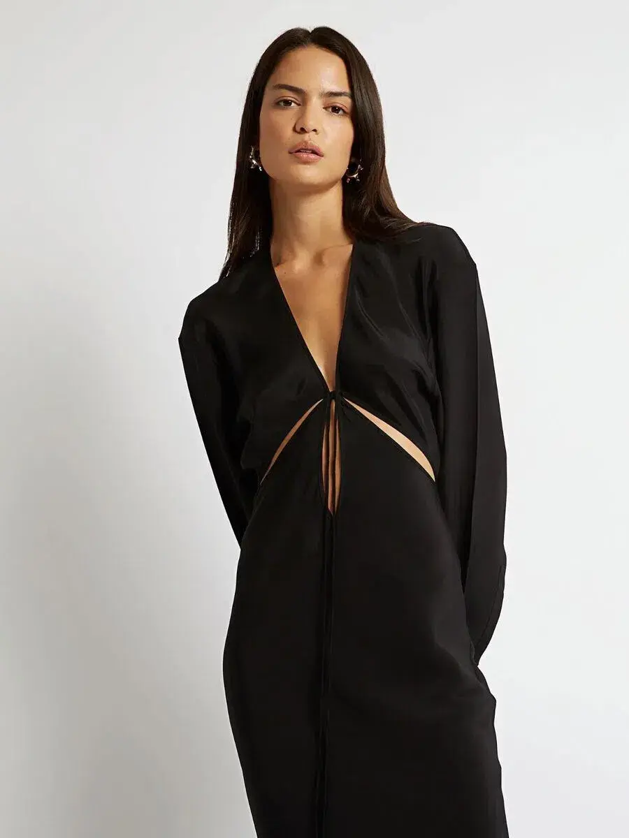 Christopher Esber Triquetra Silk Maxi Dress Black Size 10 - Image 2