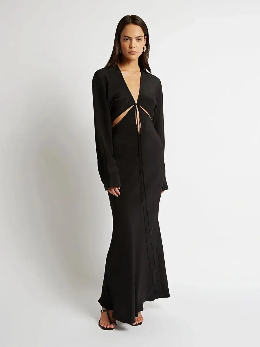Christopher Esber Triquetra Silk Maxi Dress Black Size 10 - Image 4