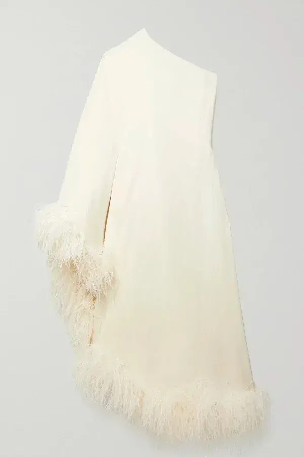 Taller Marmo Ubud Ivory Feather Gown Ivory Size UK 10 for rent on The Volte - main image