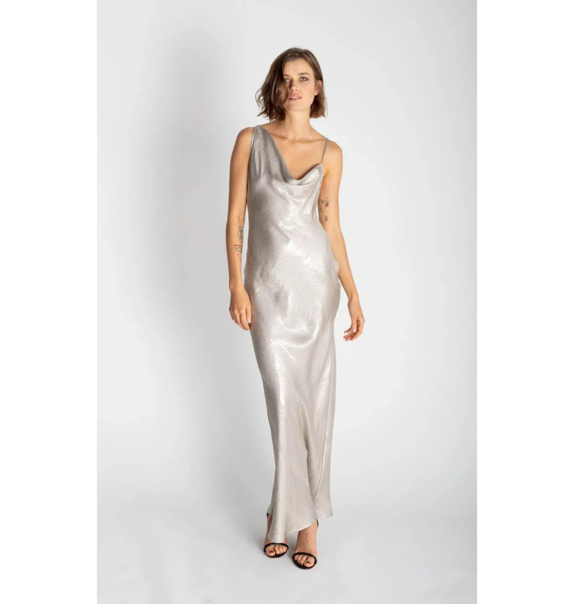 Rat & Boa Gaia Slip Dress Silver Snake Size UK 10 - Image 1