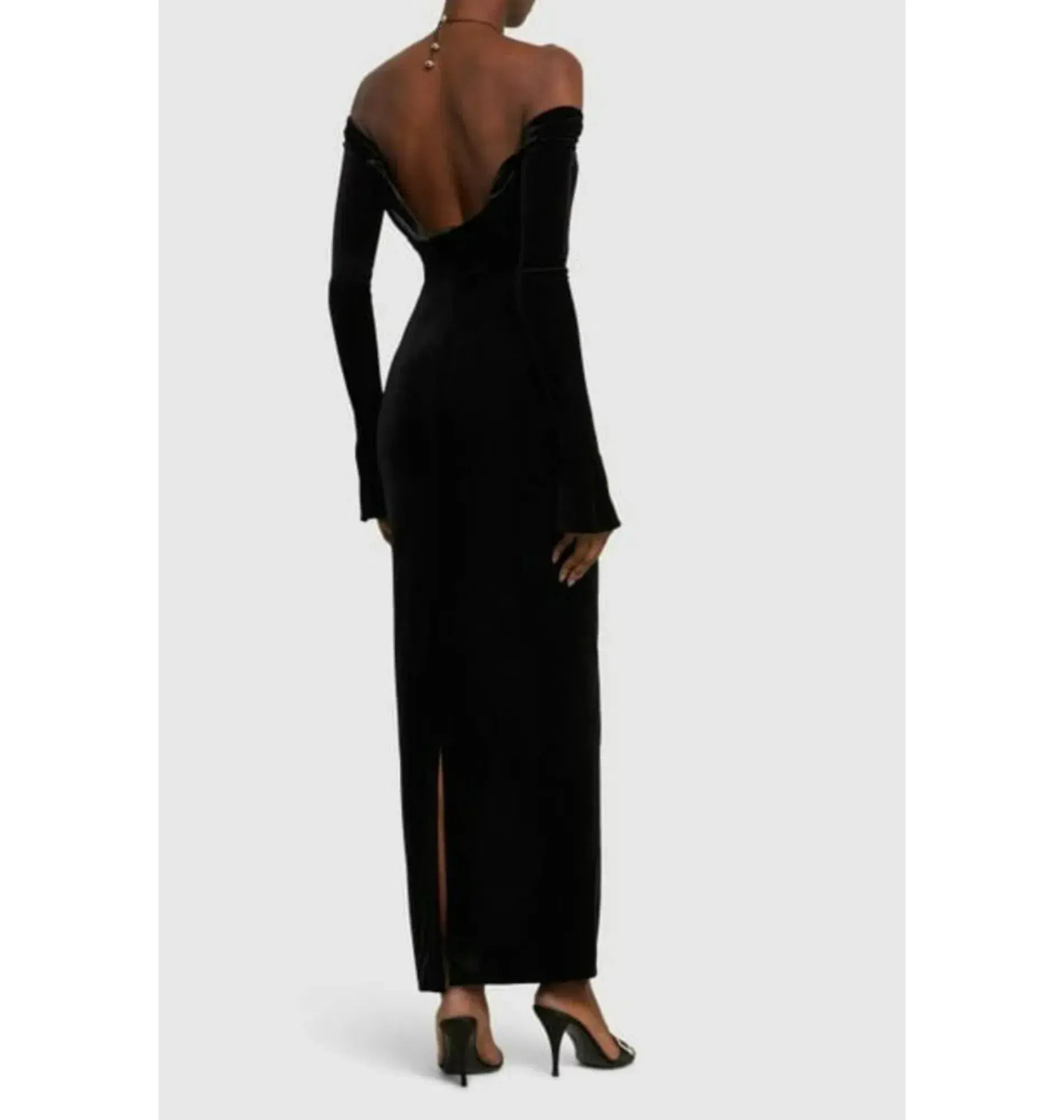 16arlington Salm Velvet Cut Out Dress Black Size UK 12 - Image 4