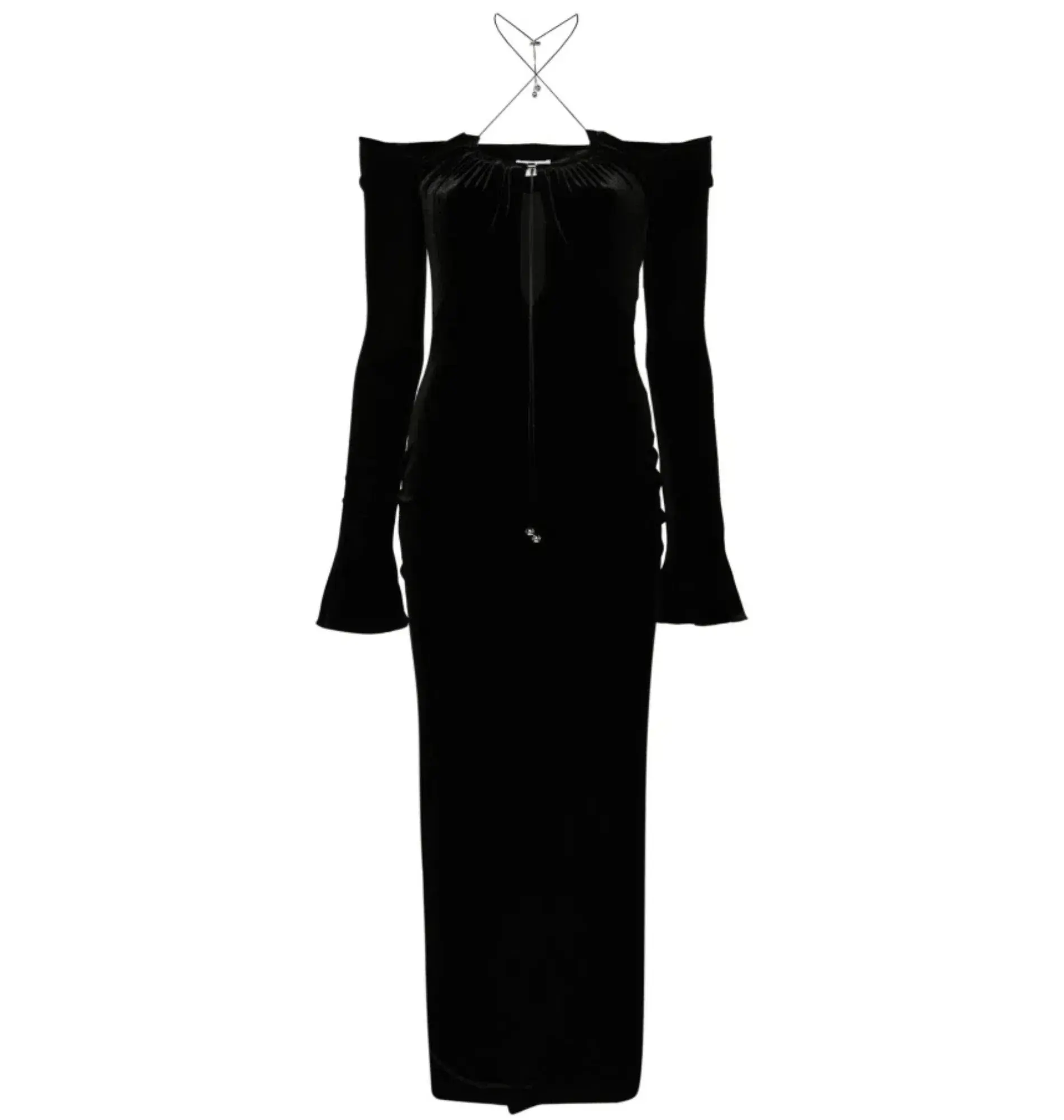 16arlington Salm Velvet Cut Out Dress Black Size UK 12 - Image 5