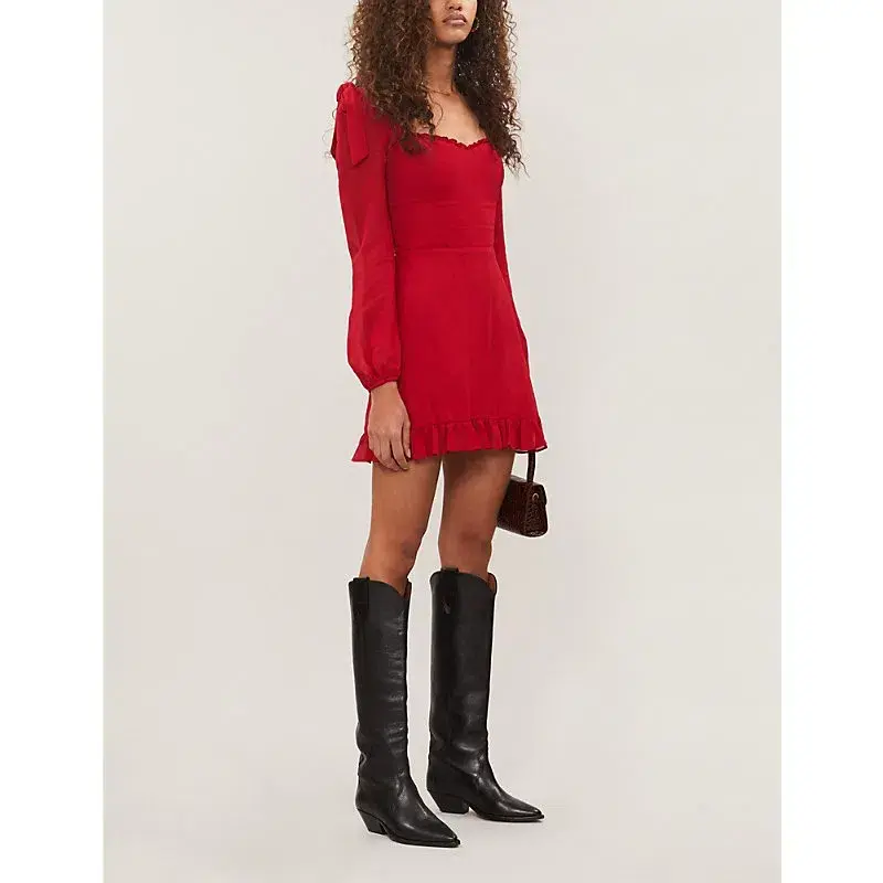 Reformation Elin Mini Dress Red Size 12 - Image 1