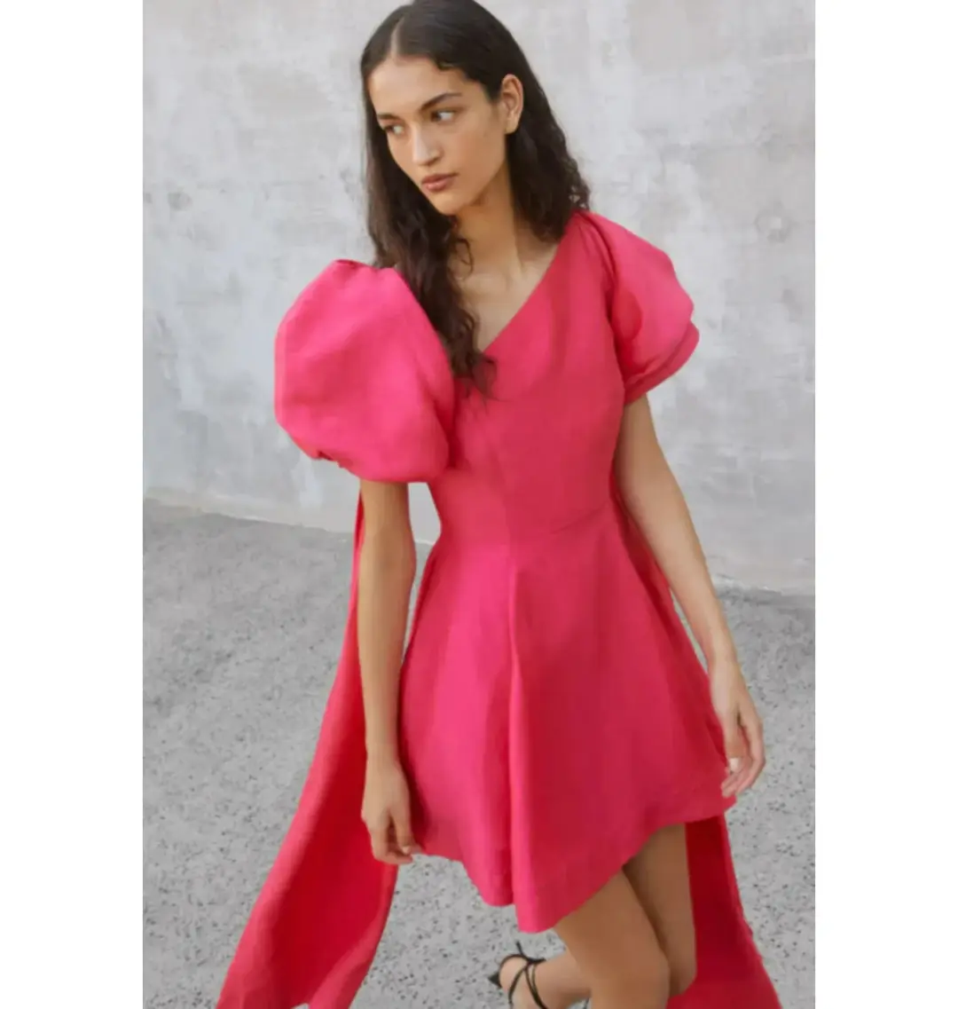 Aje Rista Mini Dress Bougainvillea Red Size UK 12 for rent on The Volte - main image