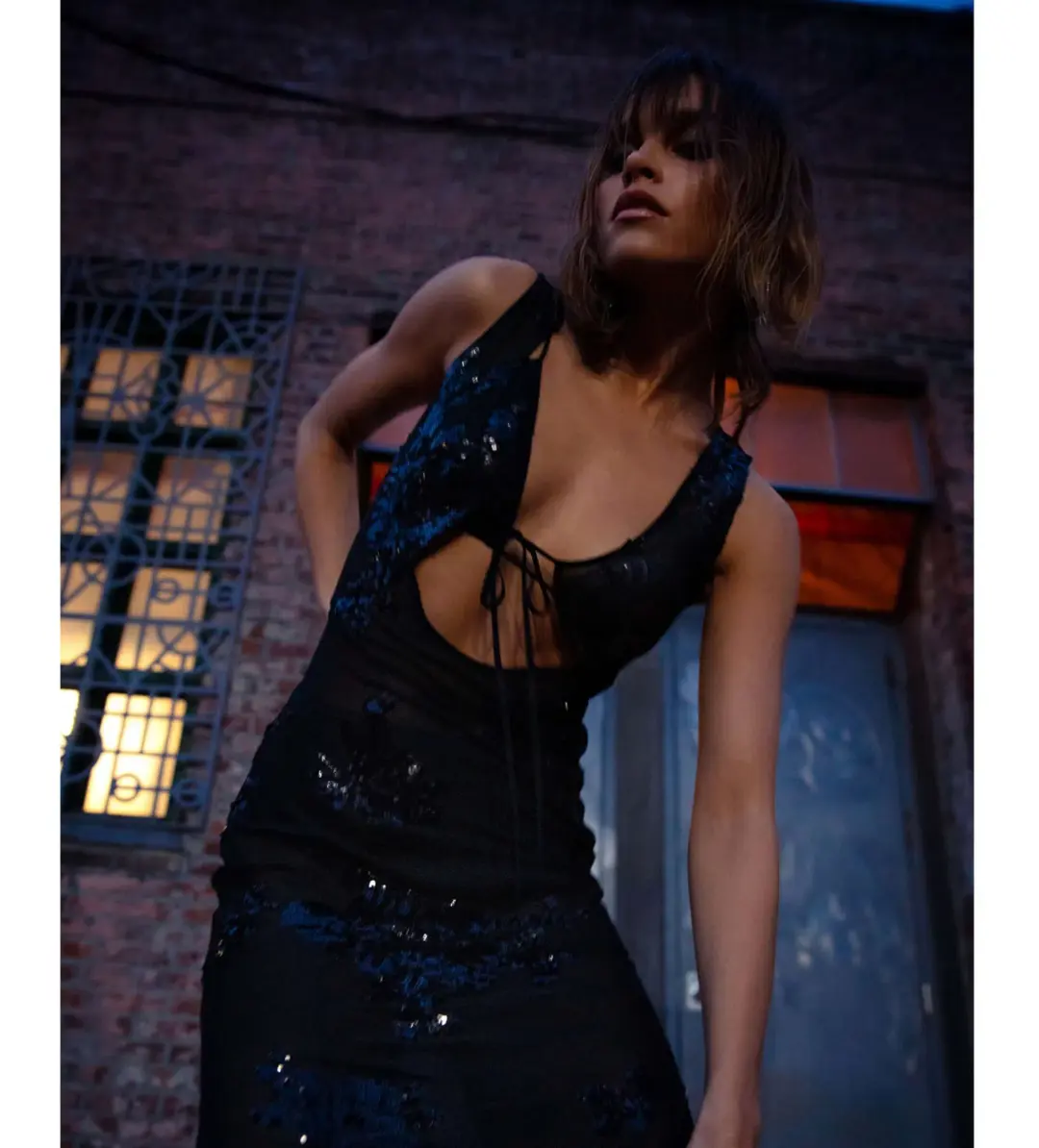 Rat & Boa Rent Giulia Sequin Dress Black Size 8  for rent on The Volte - main image