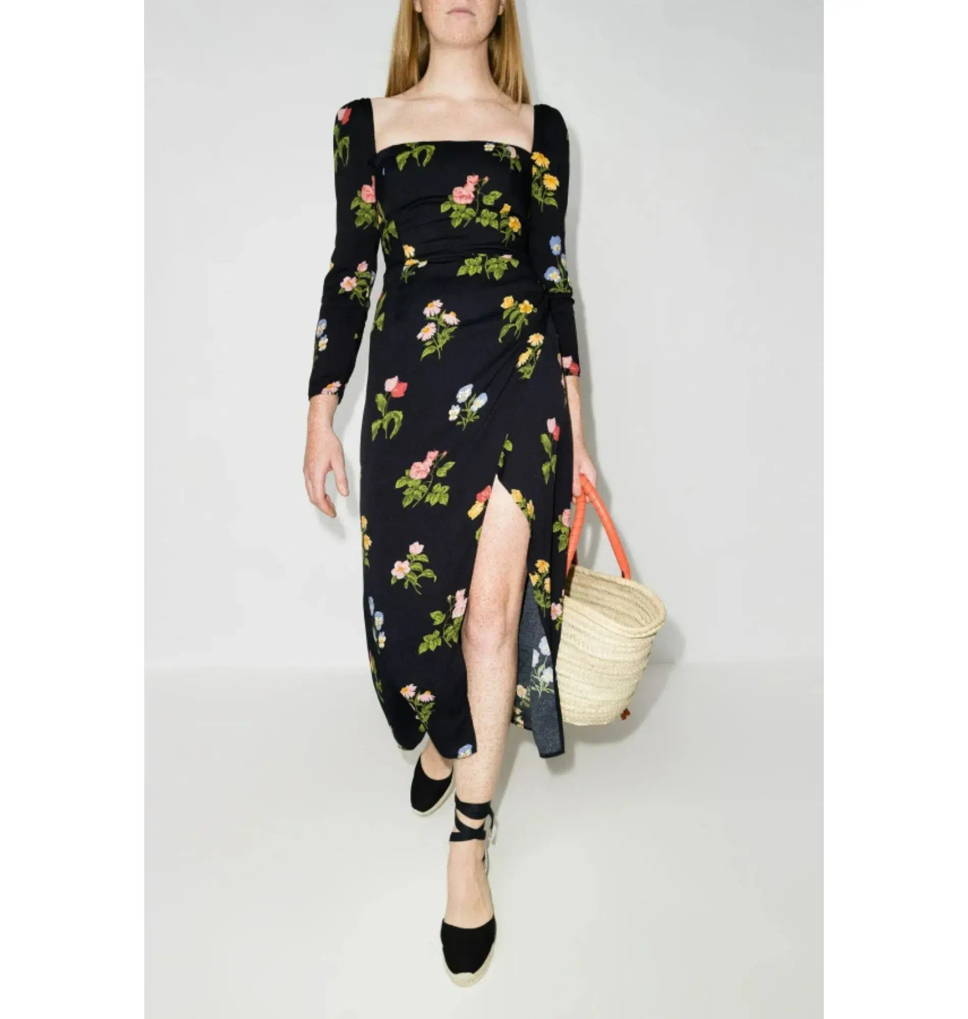 Reformation Hilda Dress Black Floral Size UK 12 		 - Image 1