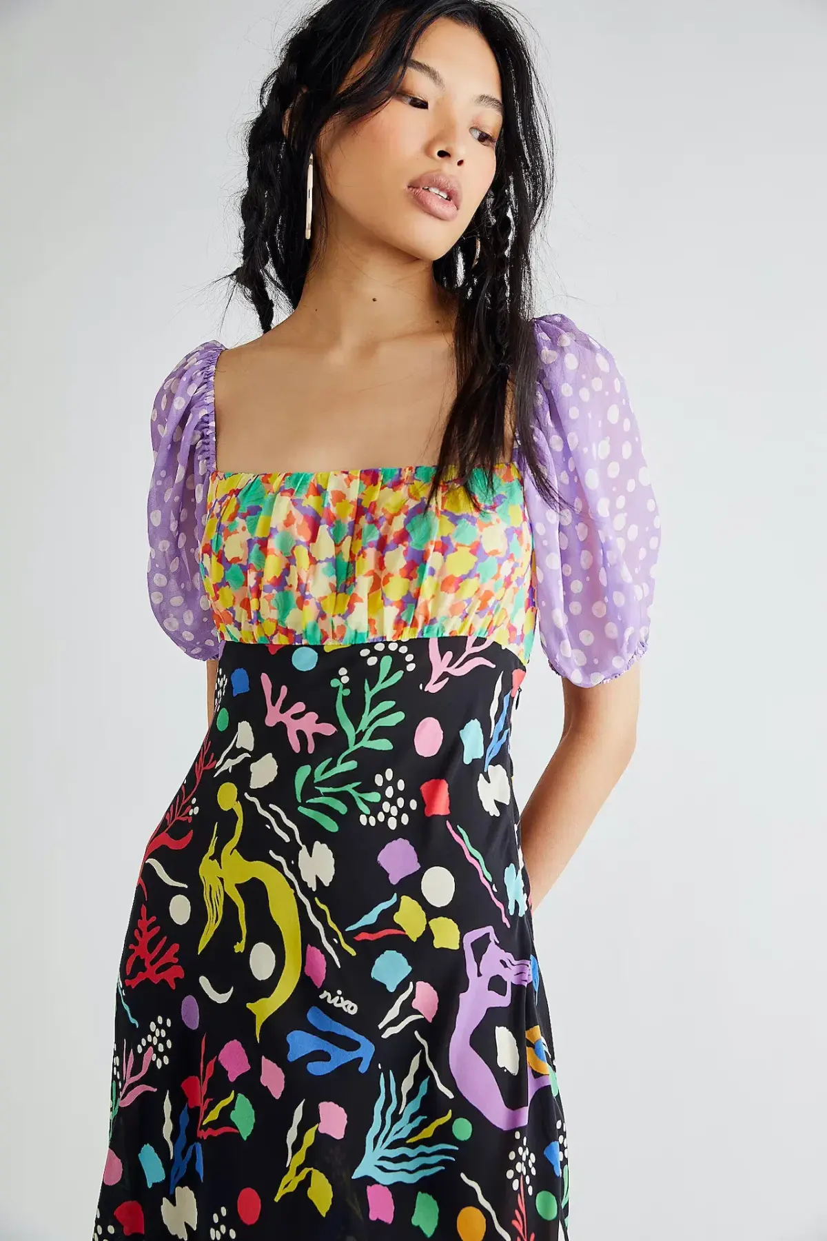 Rixo Anastasia Backless Midi Dress Sea Life Black Multi Size M / UK 12  - Image 2