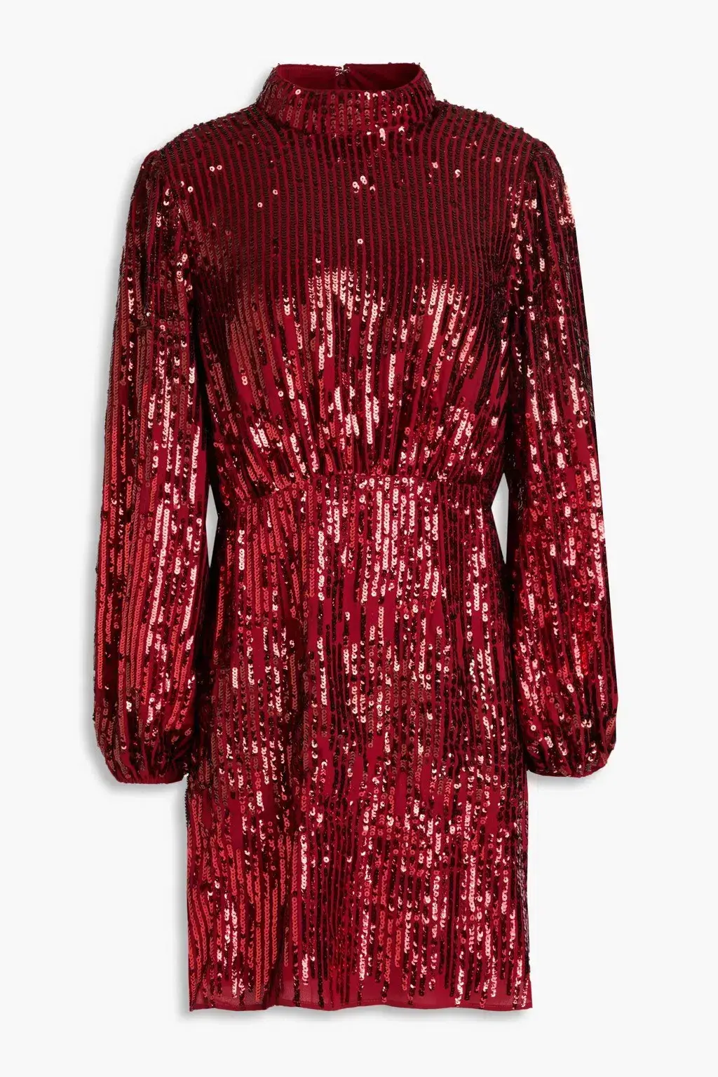 Rixo Samantha Mini Dress Burgundy Sequin Size S / UK 8 for rent on The Volte - main image