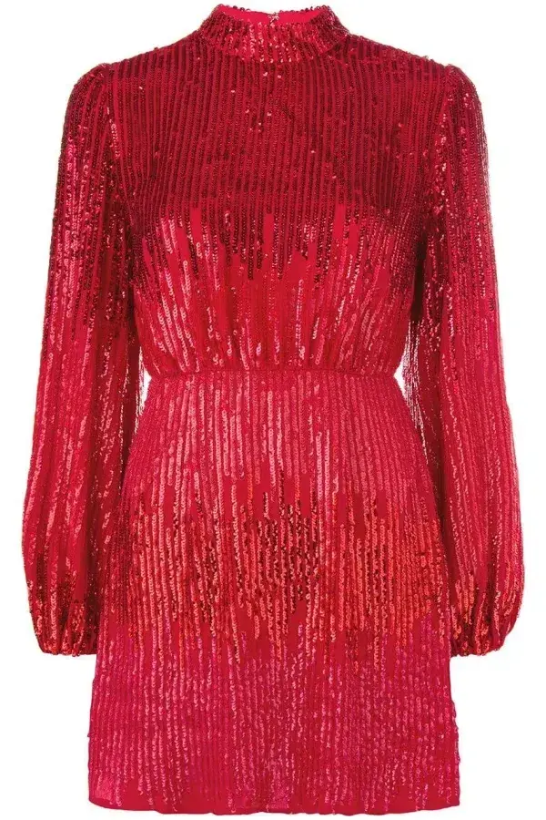 RIXO Samantha Mini Dress Red Size UK 12 - Image 3