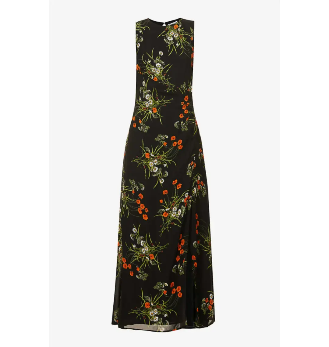Reformation Ledger Floral Dress Black Floral Size UK 12 for rent on The Volte - main image