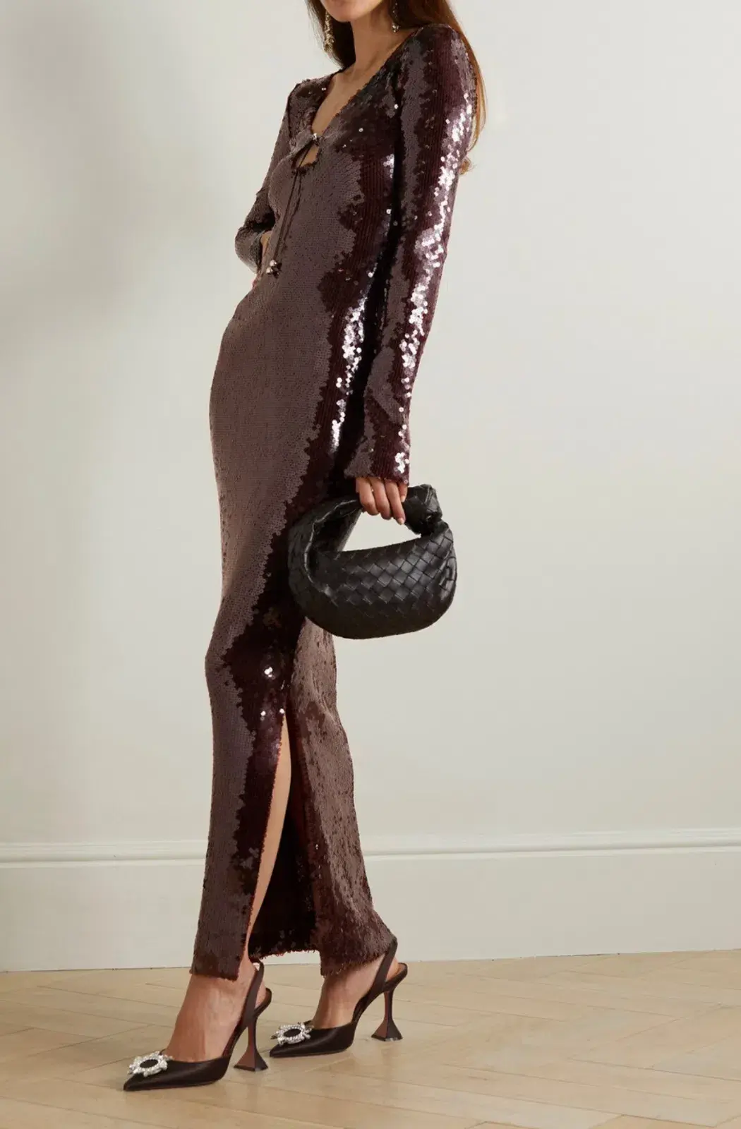 16Arlington Solaria Sequin Dress Chocolate Brown Size 10 - Image 4